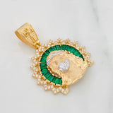 Dije Rostro de Cristo 7.2g / 3.4cm Dos Oros Amarillo Blanco 18K