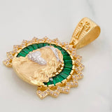 Dije Rostro de Cristo 7.2g / 3.4cm Dos Oros Amarillo Blanco 18K