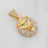 Dije León 5.3g / 3cm Dos Oros Amarillo Blanco 18K
