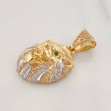 Dije León 5.3g / 3cm Dos Oros Amarillo Blanco 18K