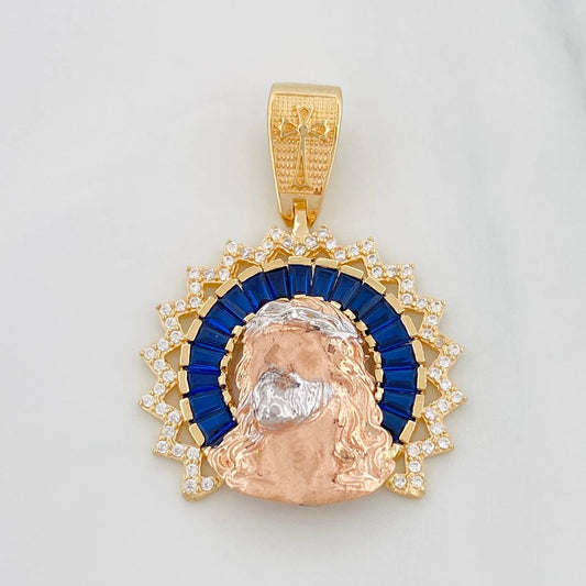 Dije Rostro de Cristo 7.55g / 3.5cm Tres Oros 18K