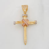 Dije Cruz Clavo 3.5g / 4cm Tres Oros 18K