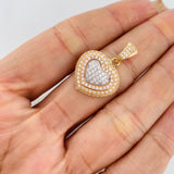 Dije Corazón Tupido 3.1g / 2.5cm Tres Oros 18K