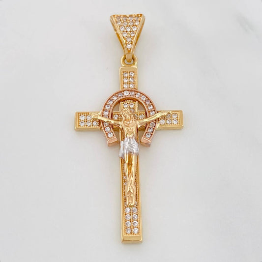 Dije Cruz Cristo 4.4g / 4.4cm Tres Oros 18K