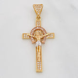 Dije Cruz Cristo 4.4g / 4.4cm Tres Oros 18K