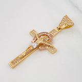 Dije Cruz Cristo 4.4g / 4.4cm Tres Oros 18K