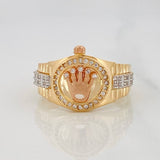 Anillo Corona 7.05g / T10 3/4 Tres Oros 18K