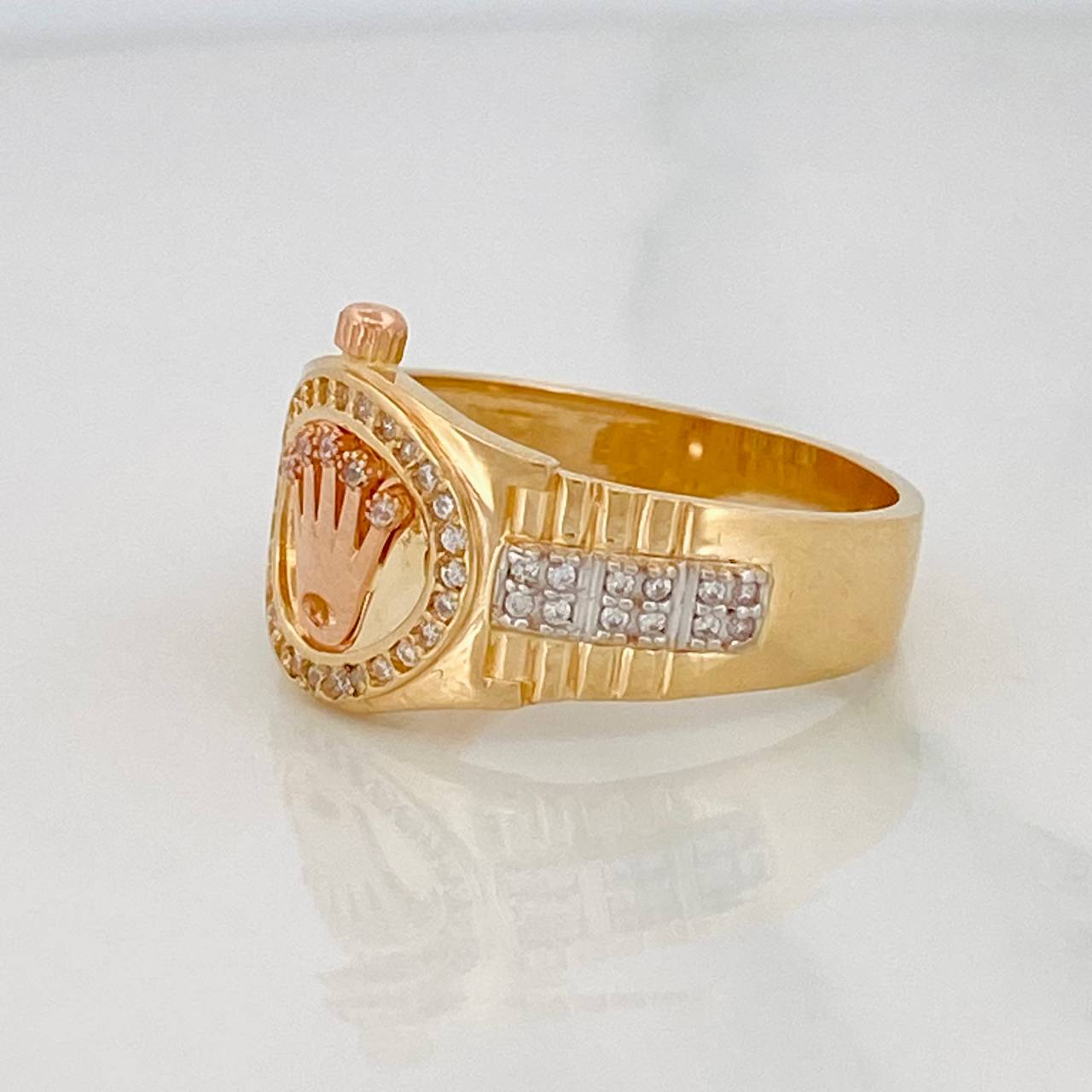 Anillo Corona 7.05g / T10 3/4 Tres Oros 18K
