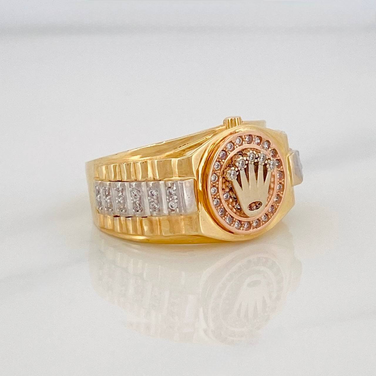 Anillo Correa Corona 8.6g / T11 Tres Oros 18K