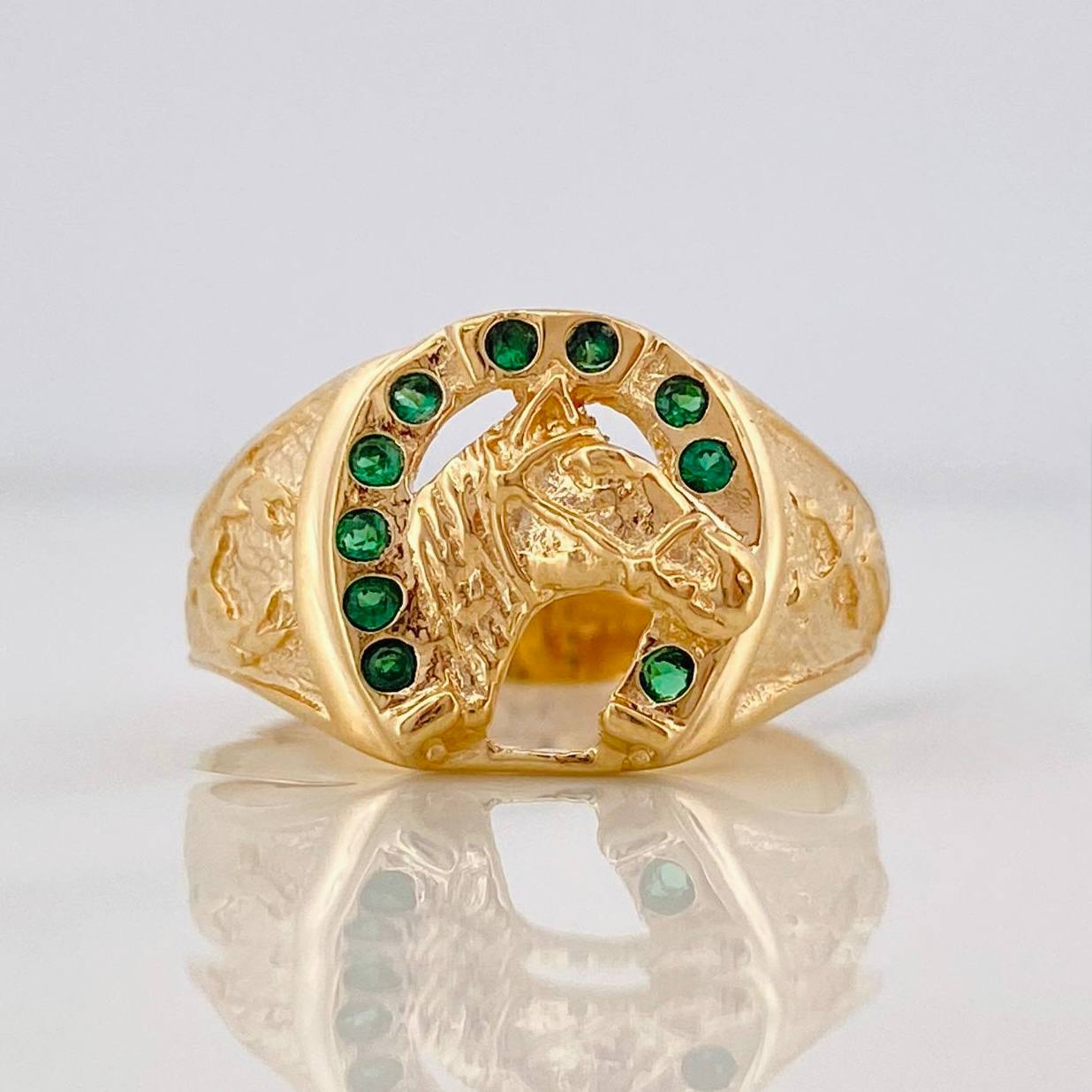 Anillo Herradura Caballo 6.3g / T9 3/4 Oro Amarillo 18K
