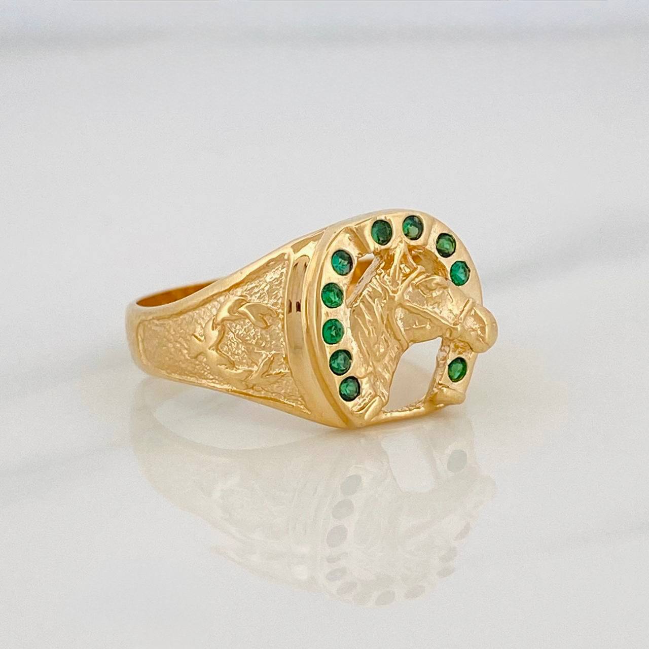 Anillo Herradura Caballo 6.3g / T9 3/4 Oro Amarillo 18K