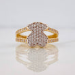 Anillo Ts 3.6g / T6 3/4 Dos Oros Amarillo Blanco 18K