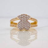 Anillo Ts 3.6g / T6 3/4 Dos Oros Amarillo Blanco 18K