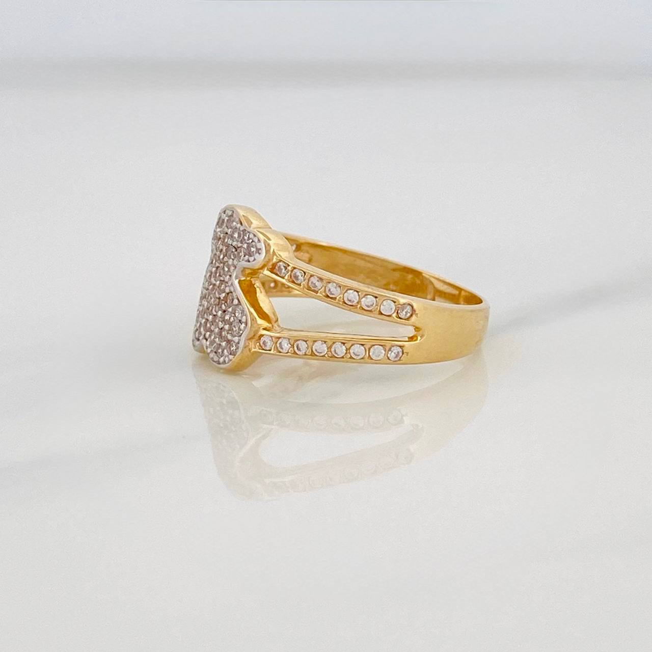 Anillo Ts 3.6g / T6 3/4 Dos Oros Amarillo Blanco 18K