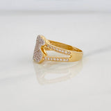 Anillo Ts 3.6g / T6 3/4 Dos Oros Amarillo Blanco 18K