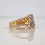 Anillo Ts 3.6g / T6 3/4 Dos Oros Amarillo Blanco 18K