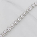 Pulso Tennis Trebol 20.25g / 17.05cm / 7.61mm Plata 925