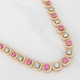 Cadena Tennis Moisanitas  2.665 qts Diamantes 1.040 pts 76.05g / 56cm / 7.36mm Oro Rosa 18K