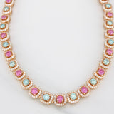 Cadena Tennis Moisanitas  2.665 qts Diamantes 1.040 pts 76.05g / 56cm / 7.36mm Oro Rosa 18K
