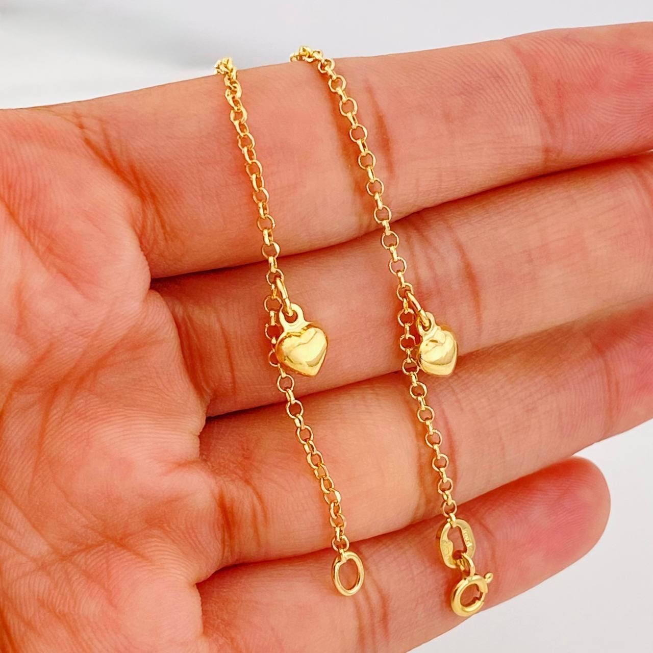 Tobillera Rolo Figuras 3.05g / 24cm / 1.78mm Oro Amarillo 18K