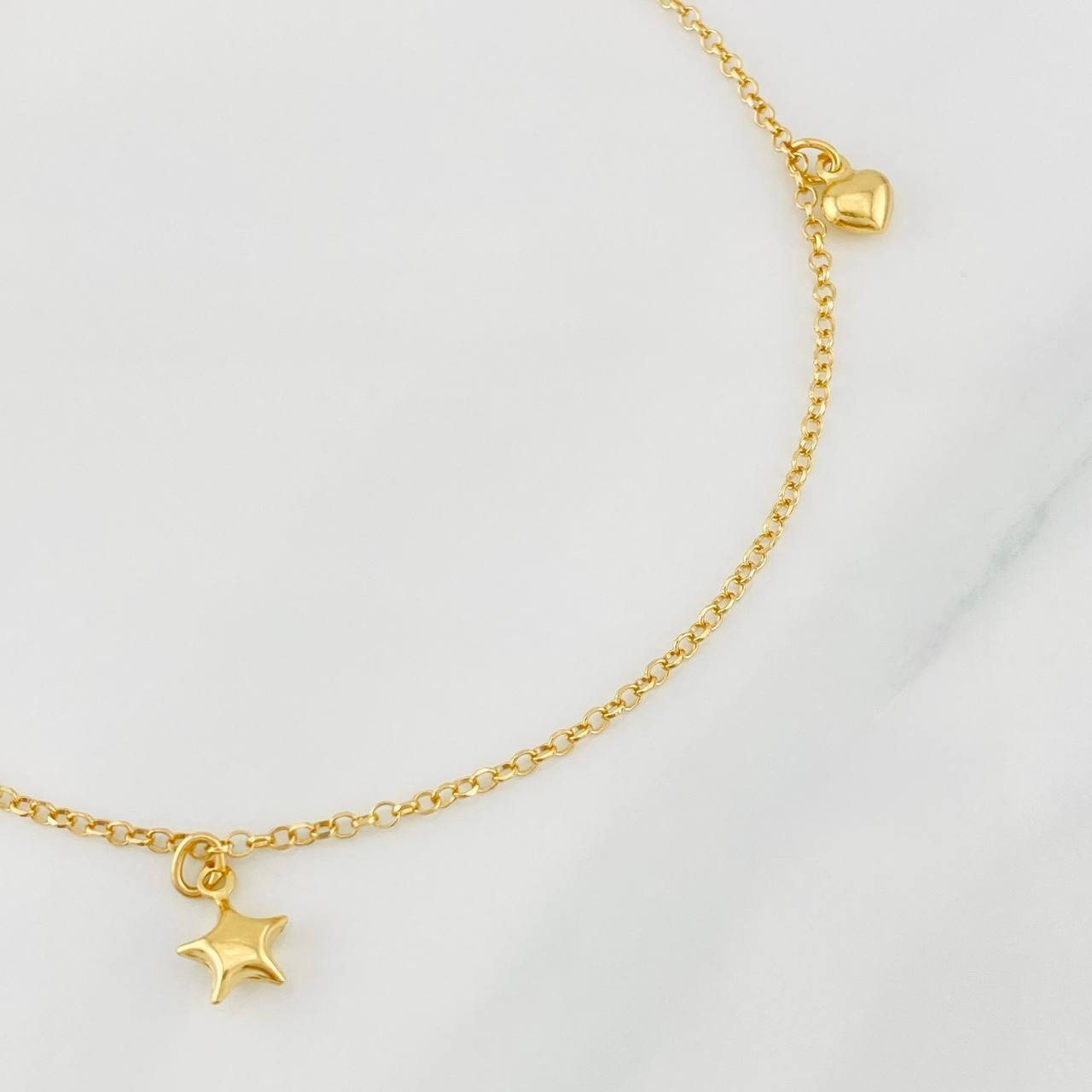 Tobillera Rolo Figuras 3.05g / 24cm / 1.78mm Oro Amarillo 18K