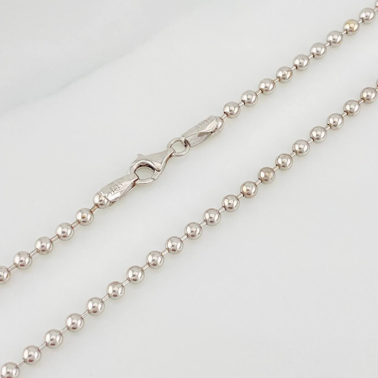 Cadena Militar 21.55g / 70cm / 3mm Oro Blanco 18K