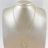 Cadena Aro Seguido Treból VCyA 3.85gr / 50cm / 1.5mm Nacar Blanco Punteado Oro Amarillo Nac.Esp. 18K *