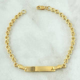 Pulso Bebé Infinito Placa Rectangular 1.95gr / 14cm / Oro Amarillo 18K