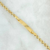 Pulso Bebé Infinito Placa Rectangular 1.95gr / 14cm / Oro Amarillo 18K