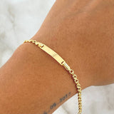 Pulso Bebé Infinito Placa Rectangular 1.95gr / 14cm / Oro Amarillo 18K