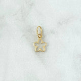 Dije Flor 0.3gr / 1.5cm / Silueta Lisa Oro Amarillo 18K *