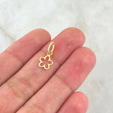 Dije Flor 0.3gr / 1.5cm / Silueta Lisa Oro Amarillo 18K *