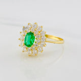 Anillo Halo flor 3g / T9 Oro Amarillo 18K