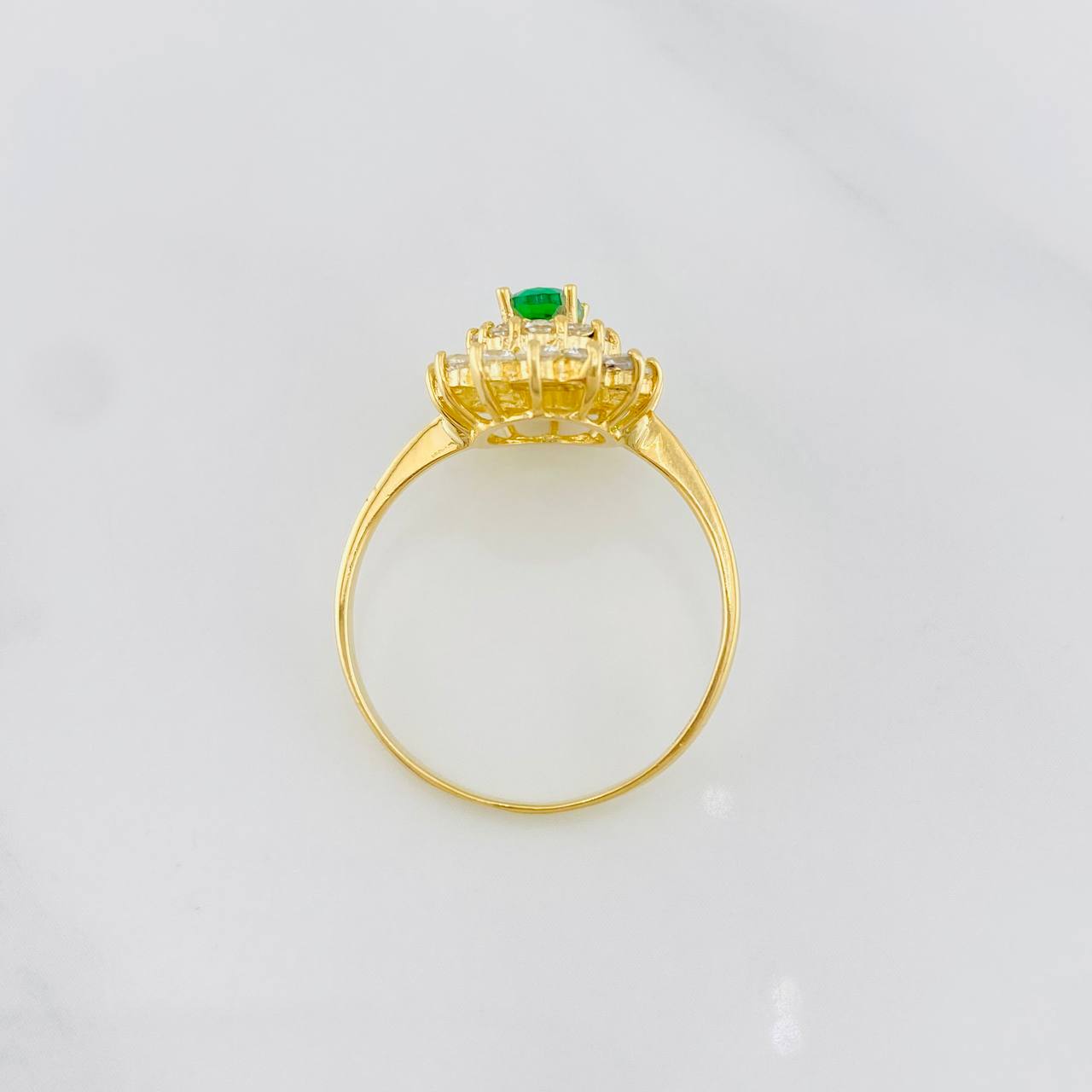 Anillo Halo flor 3g / T9 Oro Amarillo 18K
