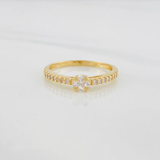 Anillo Solitario puente 1.85g / T7 Oro Amarillo 18K