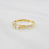 Anillo Solitario puente 1.85g / T7 Oro Amarillo 18K