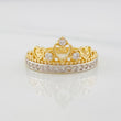 Anillo Corona corazones 2.8g / T7 1/4 Dos Oros Amarillo Blanco 18K