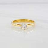 Anillo Solitario puente 2.5g / T6 3/4 Oro Amarillo 18K