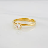 Anillo Solitario puente 2.5g / T6 3/4 Oro Amarillo 18K