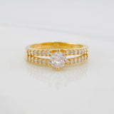Anillo Solitario Lineas 3.35g / T6 Oro Amarillo 18K