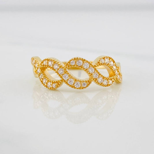 Anillo Olas 2.4g / T7 1/2 Oro Amarillo 18K