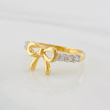 Anillo Moño 2.35g / T6 1/2 Dos Oros Amarillo Blanco 18K