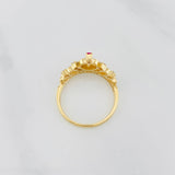 Anillo Corona 15 2.9g / T7 1/4 Dos Oros Amarillo Blanco 18K