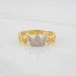Anillo Corona corazones 2.85g / T6 3/4 Dos Oros Amarillo Blanco 18K