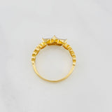 Anillo Corona corazones 2.85g / T6 3/4 Dos Oros Amarillo Blanco 18K