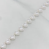 Pulso Tennis Corazon 17.3g / 18.05cm / 7.23mm Plata 925