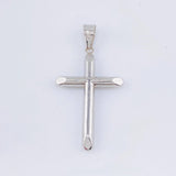 Dije Cruz Puntas Planas 1.5gr / 4.5cm / Oro Blanco 18K *