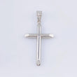 Dije Cruz Puntas Planas 1.55gr / 4.5cm / Oro Blanco 18K