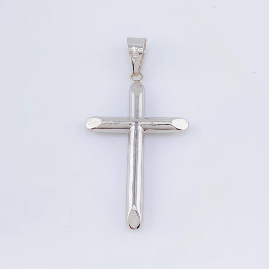 Dije Cruz Puntas Planas 1.55gr / 4.5cm / Oro Blanco 18K ©