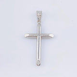 Dije Cruz Puntas Planas 1.55gr / 4.5cm / Oro Blanco 18K
